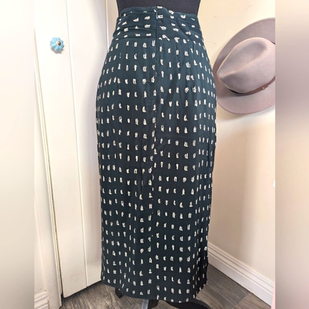 MM Lafleur 4 Tulip Green White Polka Dot Skirt Retro Whimsigoth Dark Feminine - Picture 5 of 8
